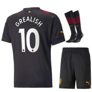 Maillot Kit Enfant Manchester City Extérieur 2022 2023 Grealish