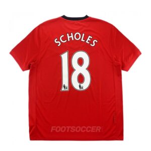 2009-10 Maillot Retro Vintage Manchester United Home Scholes